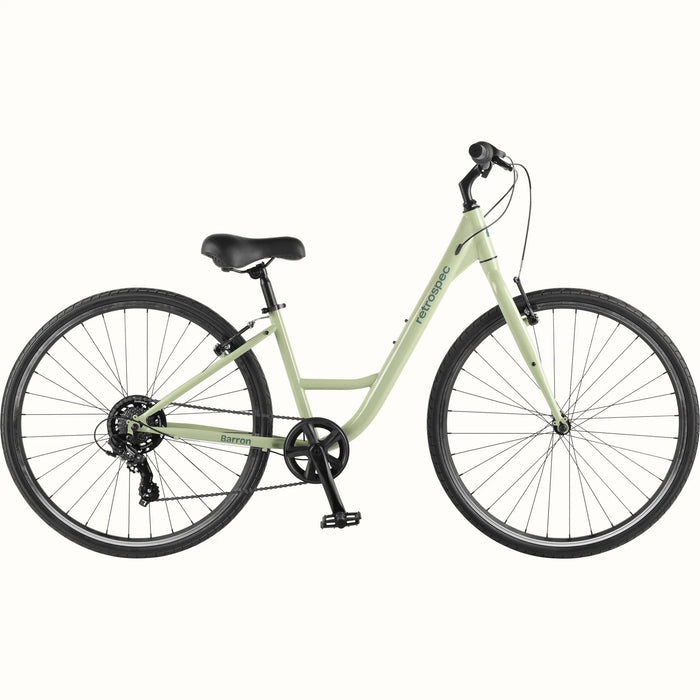 Retrospec Barron Comfort Hybrid Bike - Step Through 7 Speed (Aloe) 2025