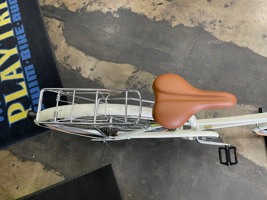 Retrospec Beaumont 7-Speed Step-Thru City Bike - Eggshell