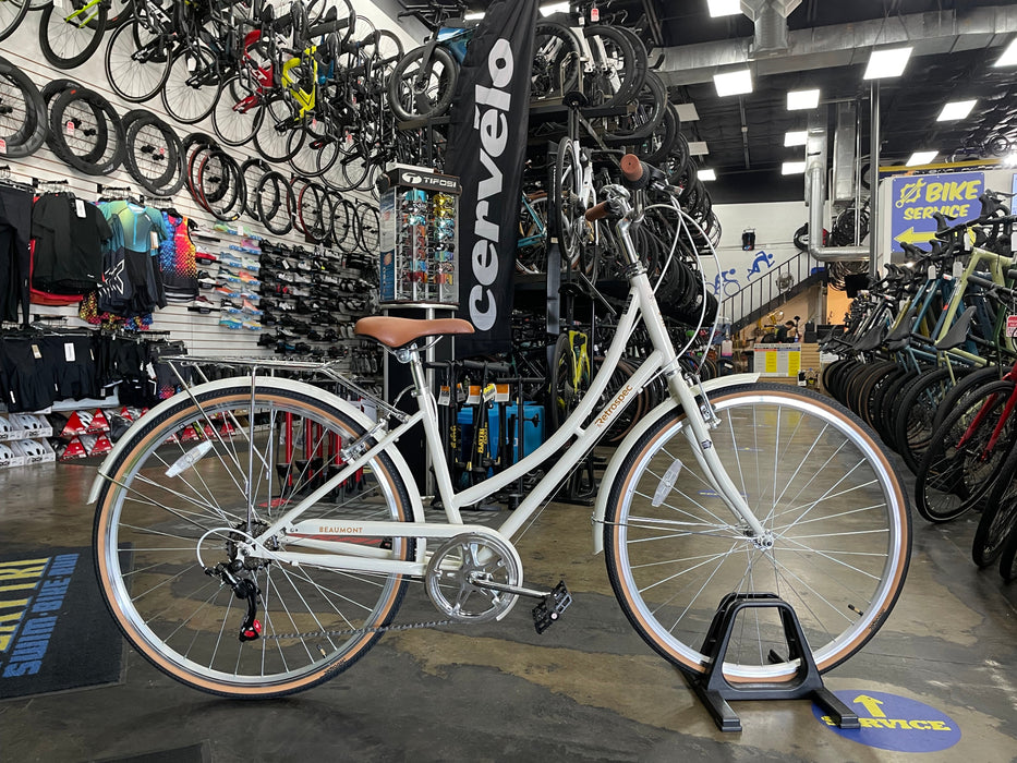 Retrospec Beaumont 7-Speed Step-Thru City Bike - Eggshell