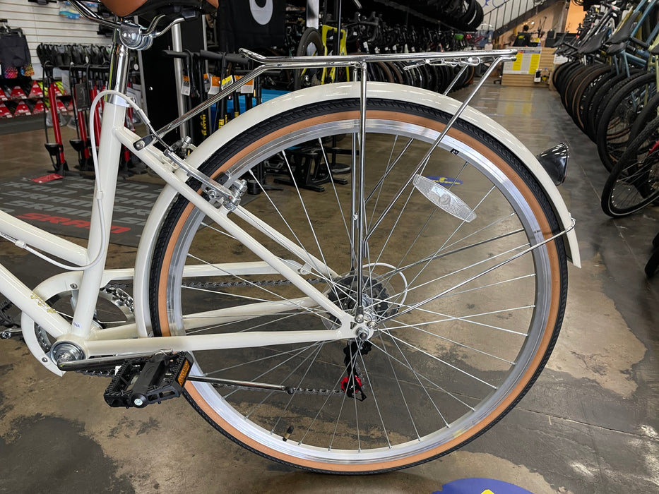 Retrospec Beaumont 7-Speed Step-Thru City Bike - Eggshell
