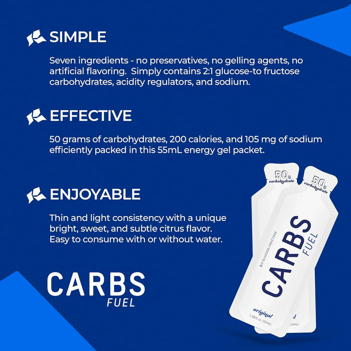 CARBS fuel original 50g Energy Gel - 50g Carbs Per Gel