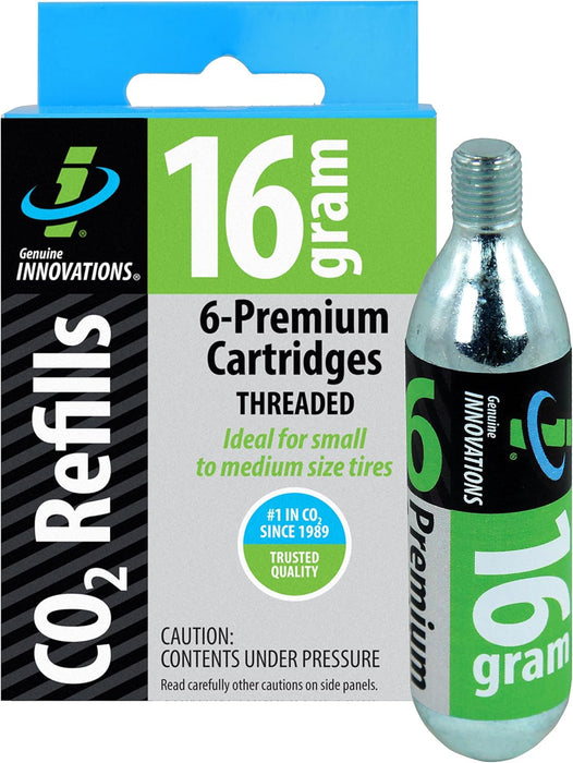 Genuine Innovations G2153, Bicycle CO2 Cartridges, Threaded