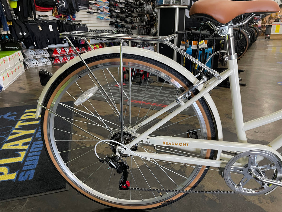 Retrospec Beaumont 7-Speed Step-Thru City Bike - Eggshell