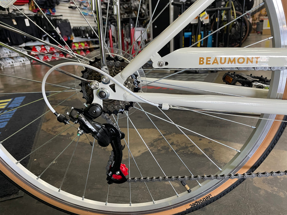 Retrospec Beaumont 7-Speed Step-Thru City Bike - Eggshell