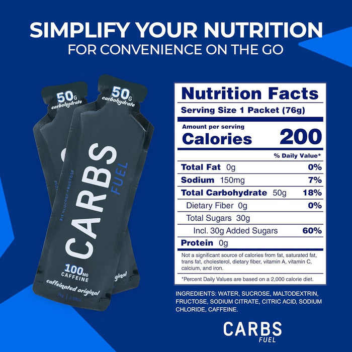 CARBS Fuel Caffeinated Original 50g Energy Gel