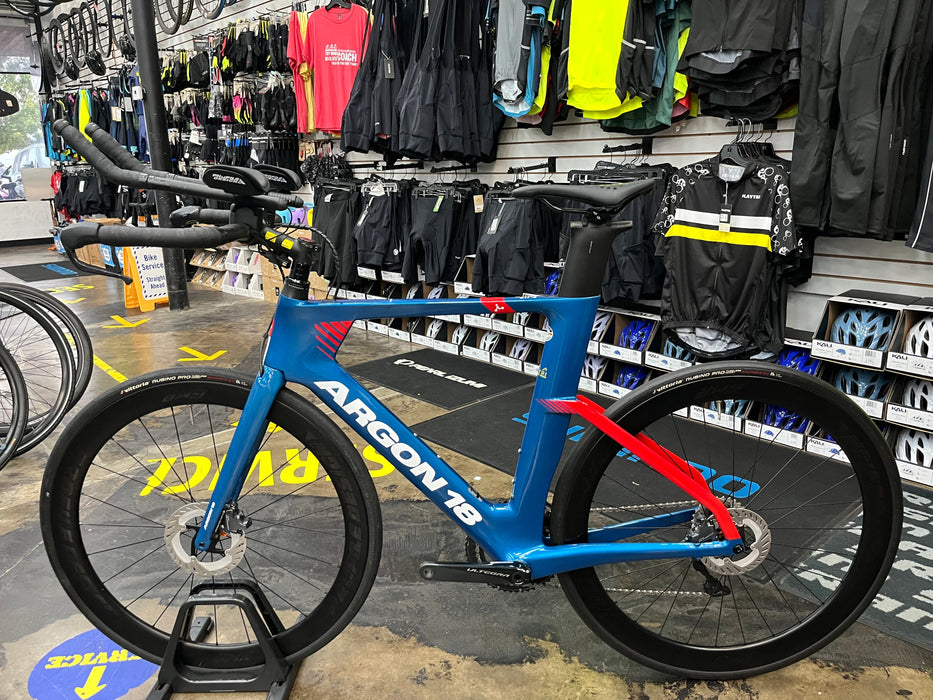 Argon 18 E-117 Disc Shimano Ultegra Di2 11 Speed w/ Profile Design GMR 50 Wheels - Blue