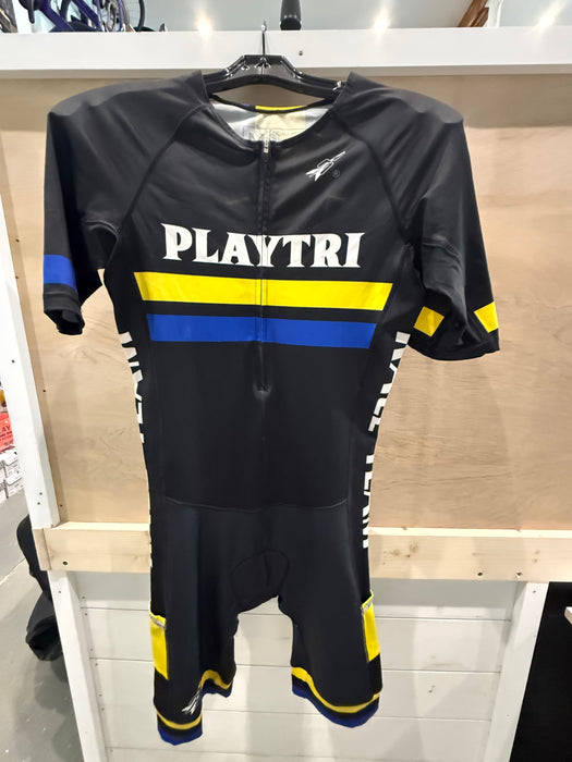 Playtri Men's Sleeved Tri Suit Black/Red