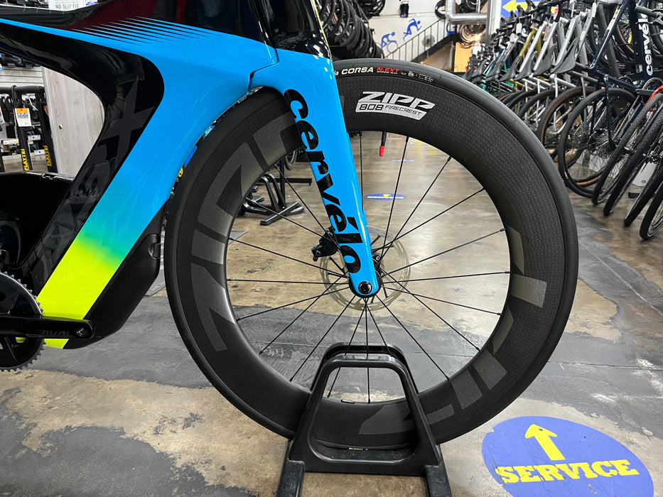 Cervelo P3X SRAM Rival eTap AXS 2x w/ZIPP 808 Firecrest Wheels - Rivera/Fluoro/Black