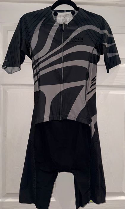 Playtri Men's Sleeved Tri Suit Black/Red
