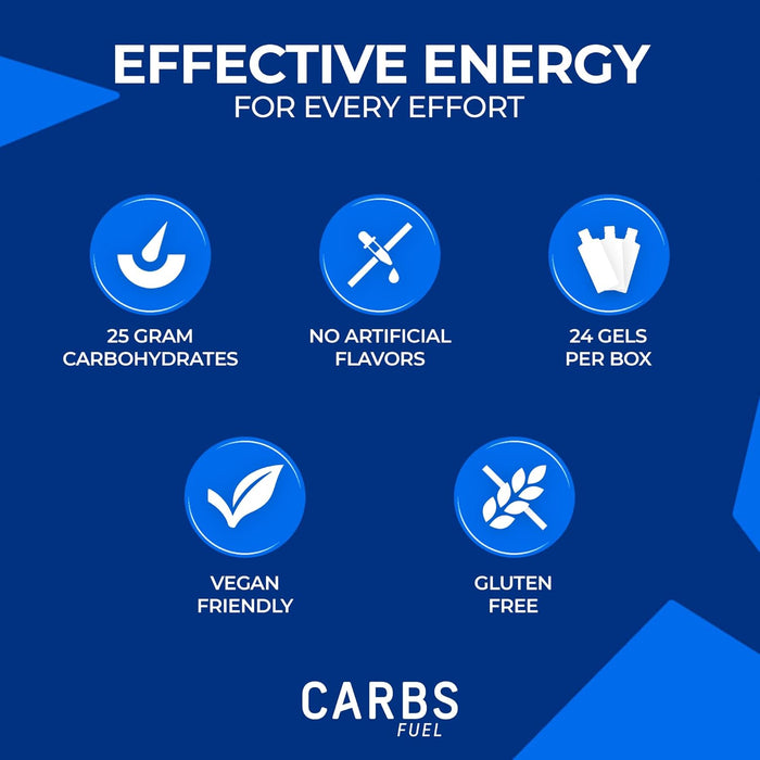 CARBS FUEL Original 25g Energy Gel - 25g Carbs Per Gel