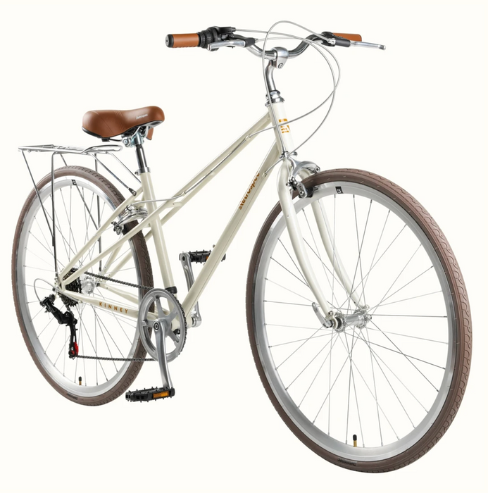 Retrospec Kinney-Mixte City Bike 7-Speed Shimano Tourney - Eggshell