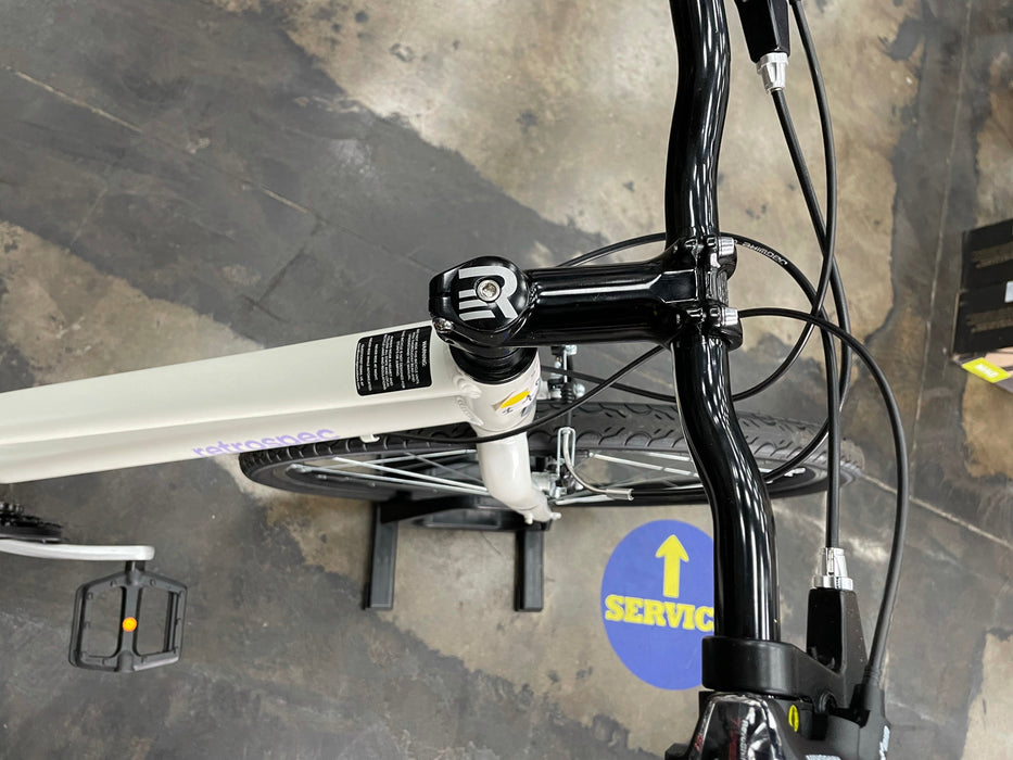 Retrospec Atlas Step-Thru Comfort Hybrid Bike Shimano Tourney - White