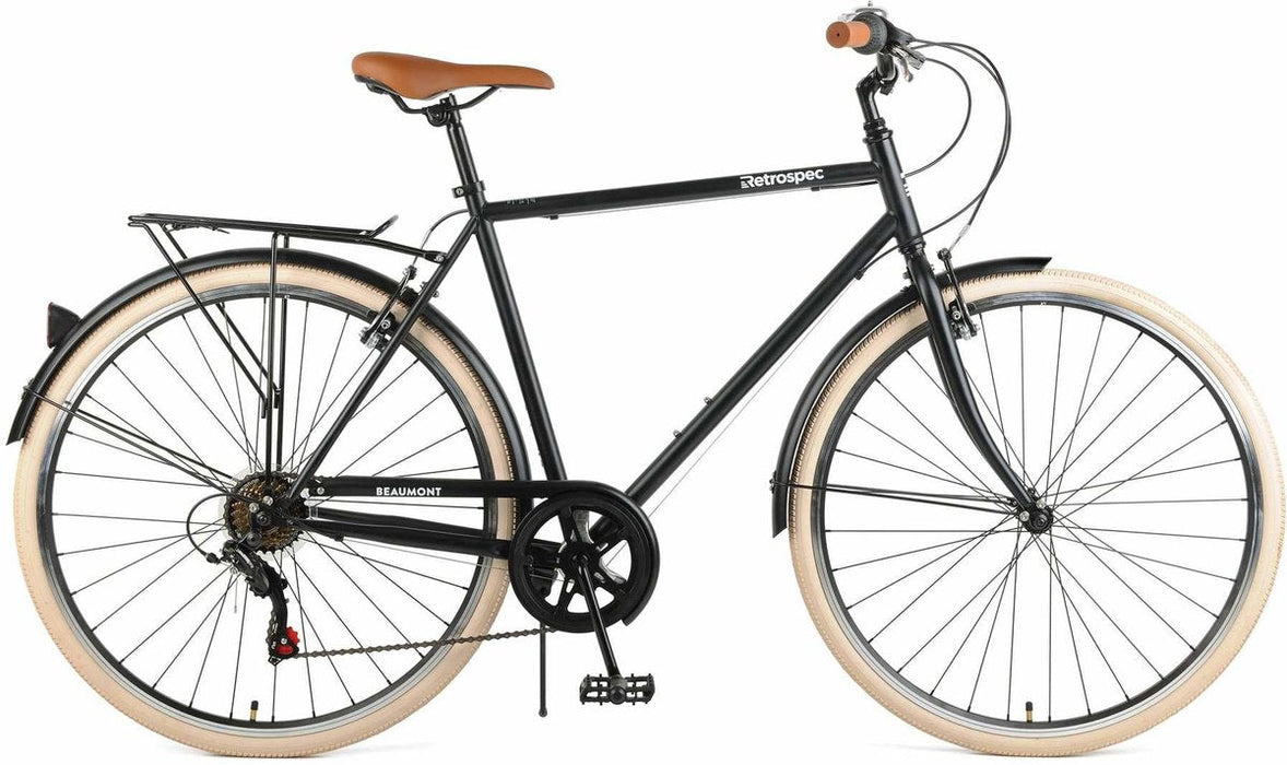 Retrospec Beaumont 7-Speed City Bike Shimano Tourney - Matte Black